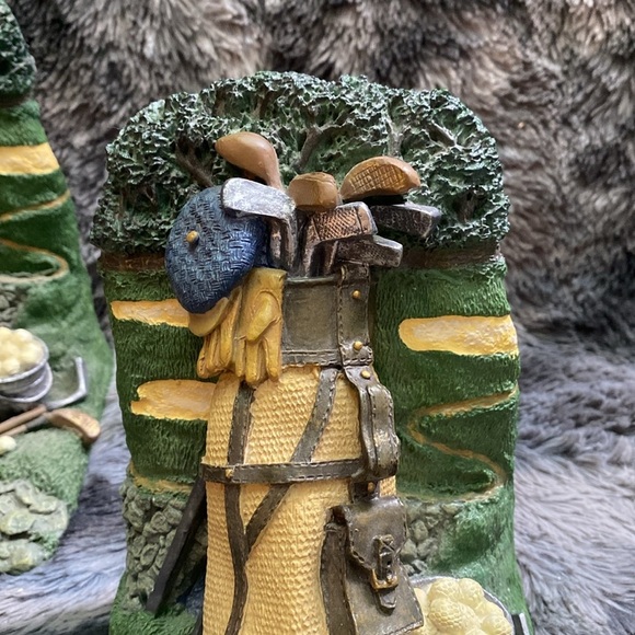 Graphics Golf Bag, Golf Clubs, Golf Shoes, Golf Course 90s Vintage Bookends - Picture 4 of 16